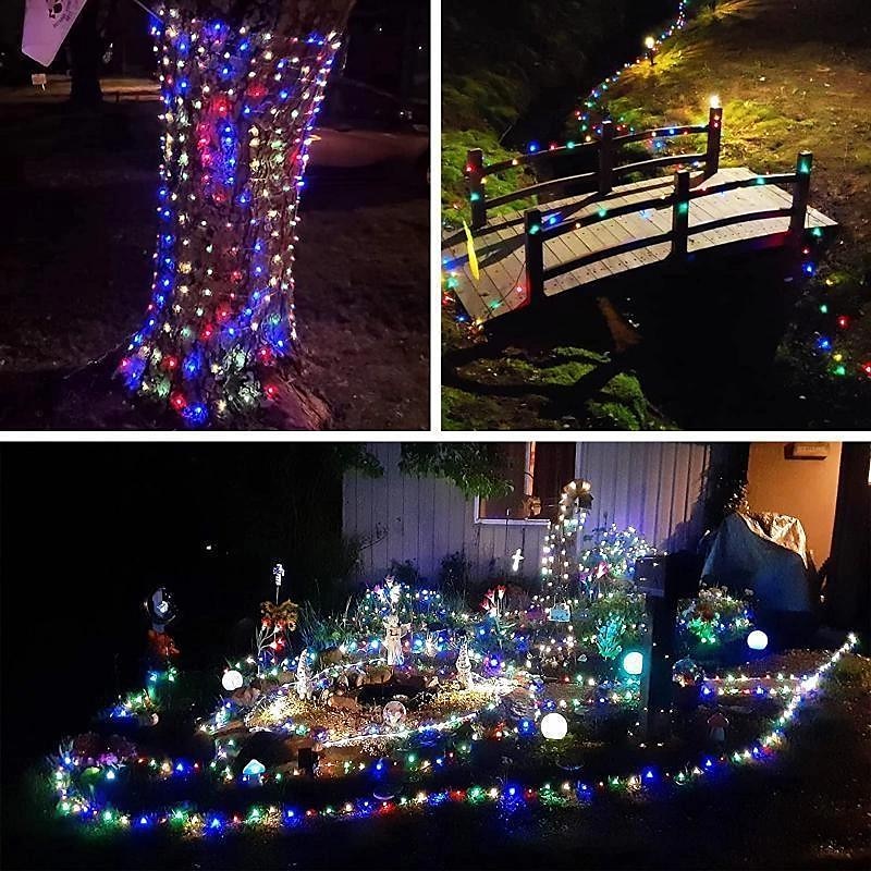 10m-100leds/20m-200leds/30m-300leds filo di rame solare stringa di luce esterna impermeabile giardino luci decorative festival di natale luci telecomando luci solari del 2025 a $9.49 –P3