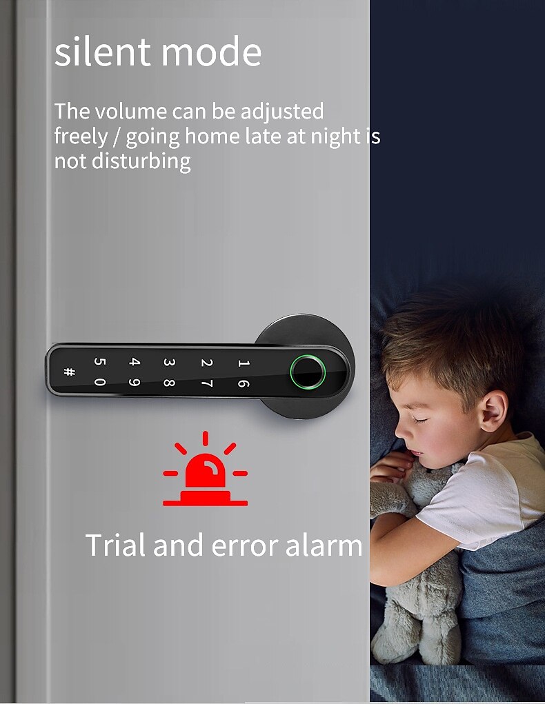 Bedroom Door Double Row Graffiti Smart Lock Home Indoor Wooden Door Fingerprint Lock Office Electronic Password Door Lock 2025 - $84.99 –P8