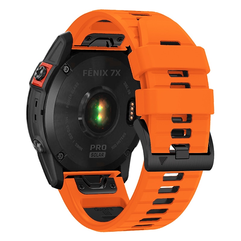 حزام إلى جارمين Fenix 7 7X 6 6X Pro Forerunner 955 945 935 Instinct 2X Solar Epix Approach S62 S60 Marq Descent G1 Quatix سيليكون إستبدال حزام 26mm 22mm تناسب سريع عصابة الرياضة معصمه 2025 - $17.99 –P11