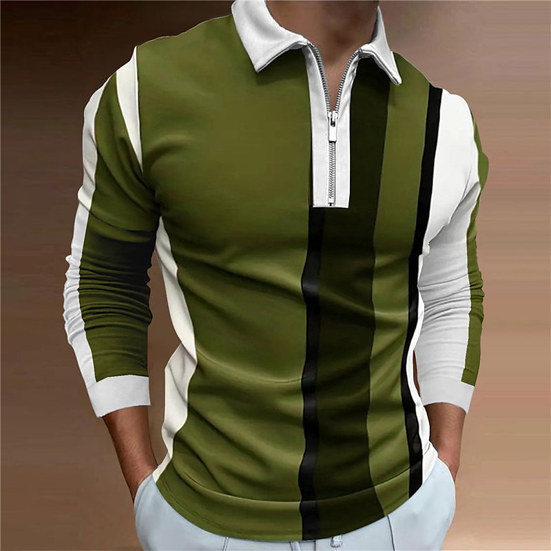 Men's Lapel Polo Zip Polo Polo Shirt Golf Shirt Graphic Prints