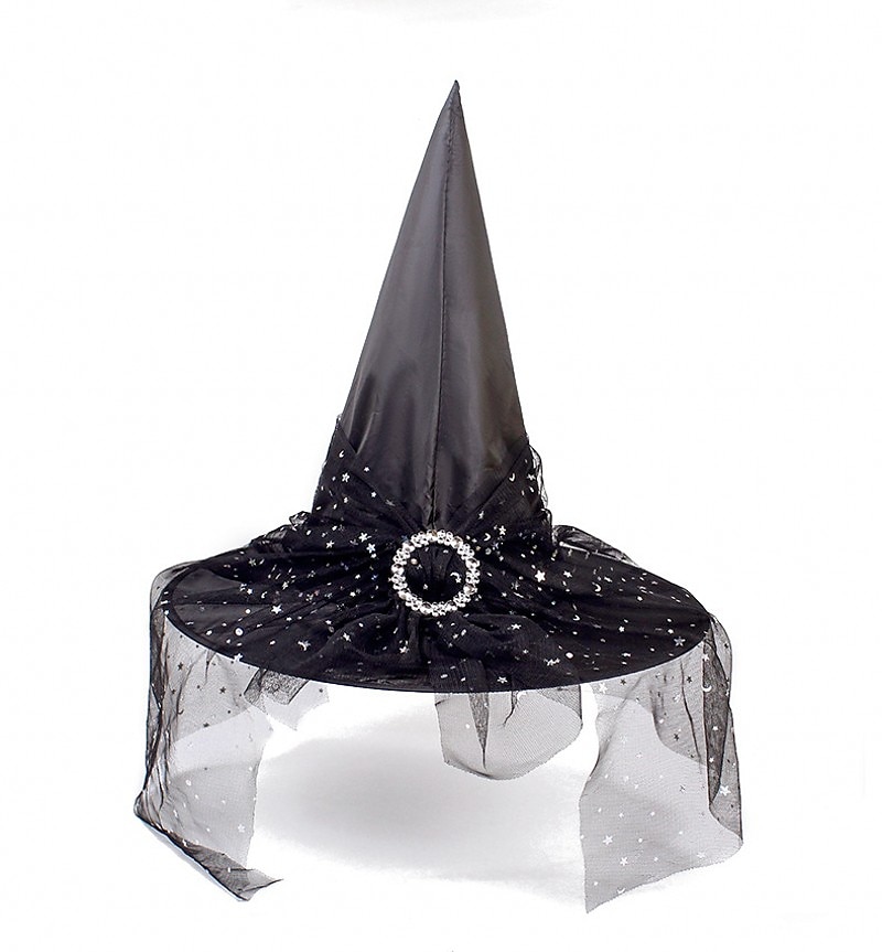 cappello da strega di halloween con velo di ragnatela cappello da festa in costume da donna cappello da mago cappello da mago copricapo di halloween cappello da festa cappello di halloween strega del 2025 a $10.99 –P7