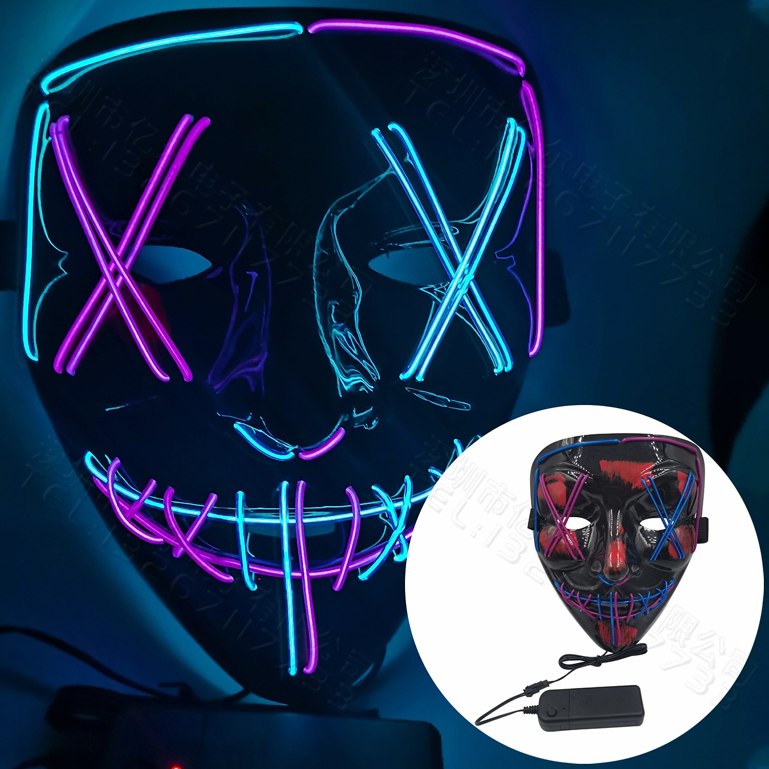 Jolly Clown Halloween Oggetti di scena di Halloween Maschera LED V for Vendetta Maschera di Carnevale Divertente Halloween Adulti Per uomo Per donna Halloween Carnevale martedì grasso Costumi di del 2025 a $35.99 –P16