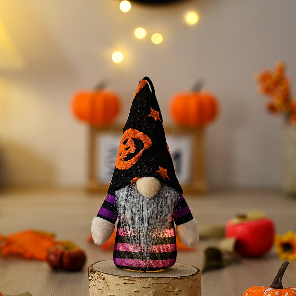 Halloween Bat Hat Faceless Gnome Doll with Lights Hanging Pendant Tree Decor Harvest Sunflowers Plush Doll Decorations For Home 2026 - $6.49 –P8