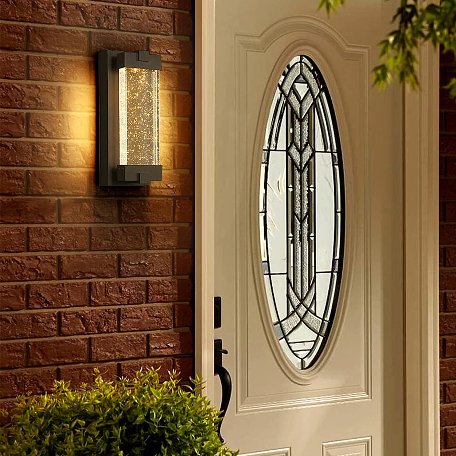 applique in cristallo illuminazione per esterni ip65 con paralume in vetro trasparente a bolle per portico e garage led 6w bianco caldo sabbia finitura nera 110-240v del 2025 a $215.69 –P8