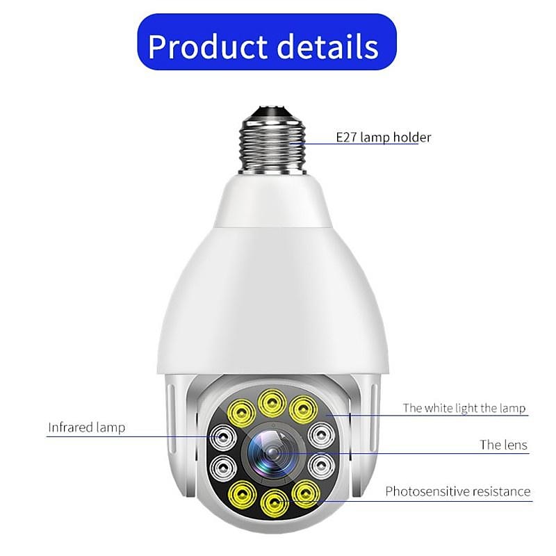 Wireless Bulb Lamp Camera Wifi IP Camera IR Night Vision Home Security Camera  Auto Tracking Video Surveillance Camera PTZ  P2P Monitor Camera 2025 - $58.99 –P16