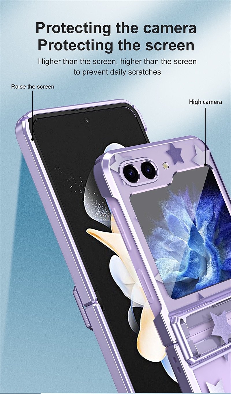 Phone Case For Samsung Galaxy Z Flip 6 Z Flip 5 Z Flip 4 Z Flip 3 Back Cover Slim Plating Full Body Protective Graphic PC 2025 - $23.99 –P9