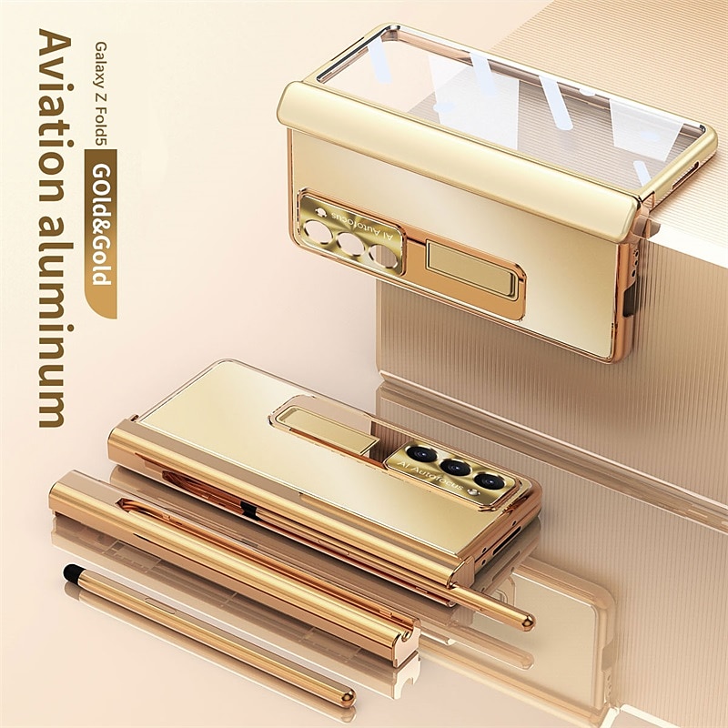 Phone Case For Samsung Galaxy Z Fold 7 Z Fold 6 Z Fold 5 Z Fold 4 Z Fold 3 Back Cover with Stand Holder with Screen Protector Pencil Holder Aluminum Alloy 2025 - $58.99 –P16