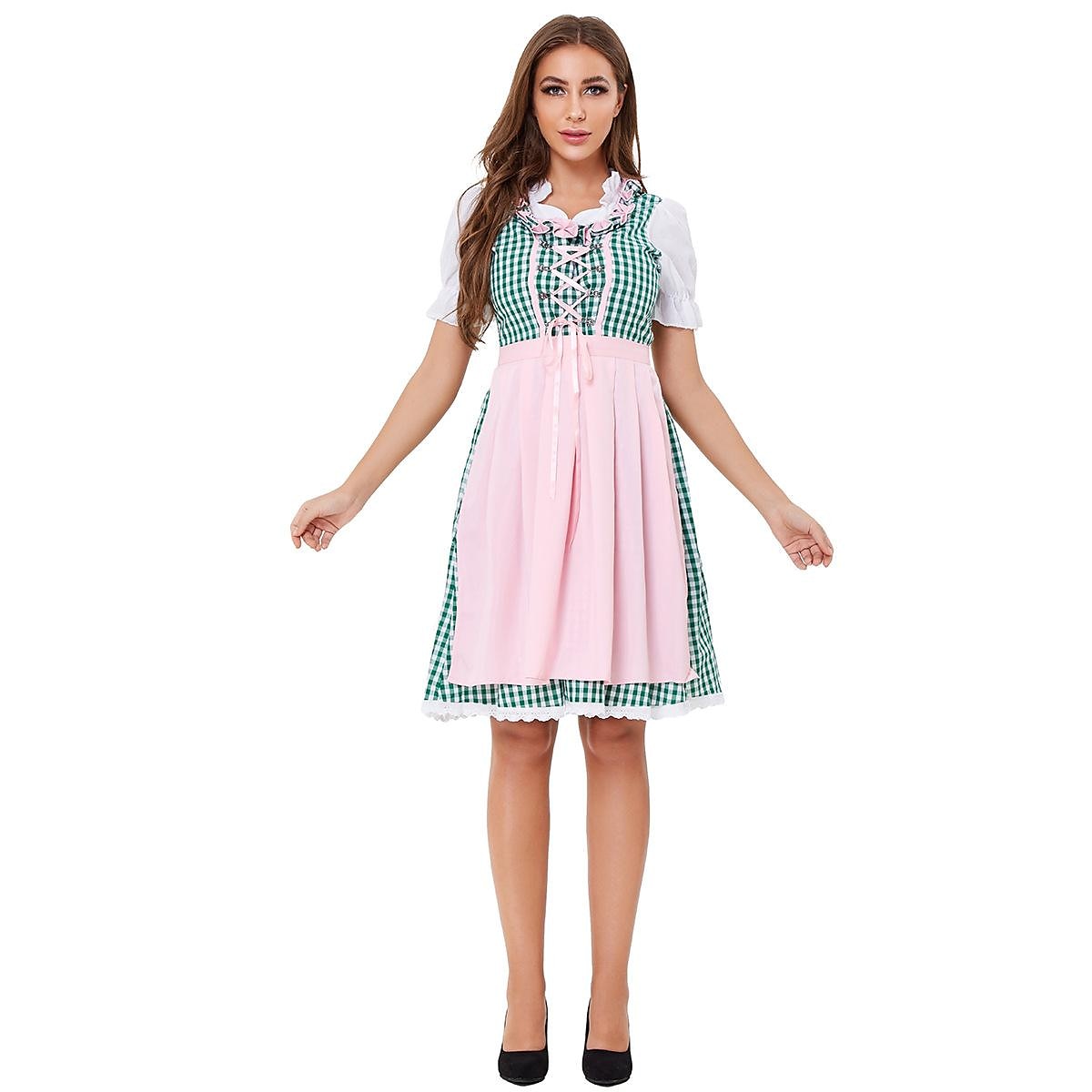Oktoberfest Schürze Trachtenkleider Oktoberfest / Bier Bayerisch Bayerisch Deutsch Wiesn Damen Stoff im traditionellen Stil Bluse Kleid Schürze 2025 - $43.99 –P6