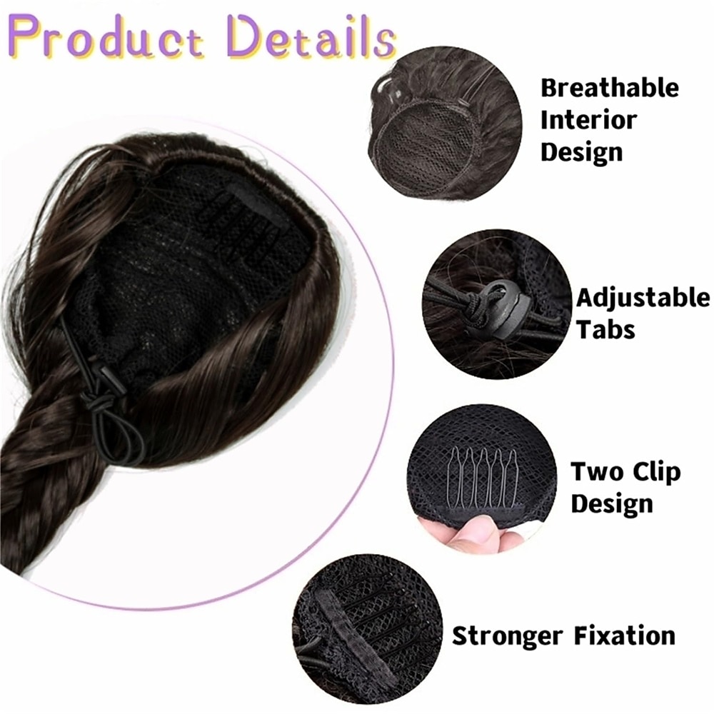 gevlochten paardenstaart extension 24 inch lange gevlochten paardenstaart extension trekkoord paardenstaart clip in hair extension synthetisch gevlochten paardenstaart voor vrouwen 2026 - $15.49 –P9