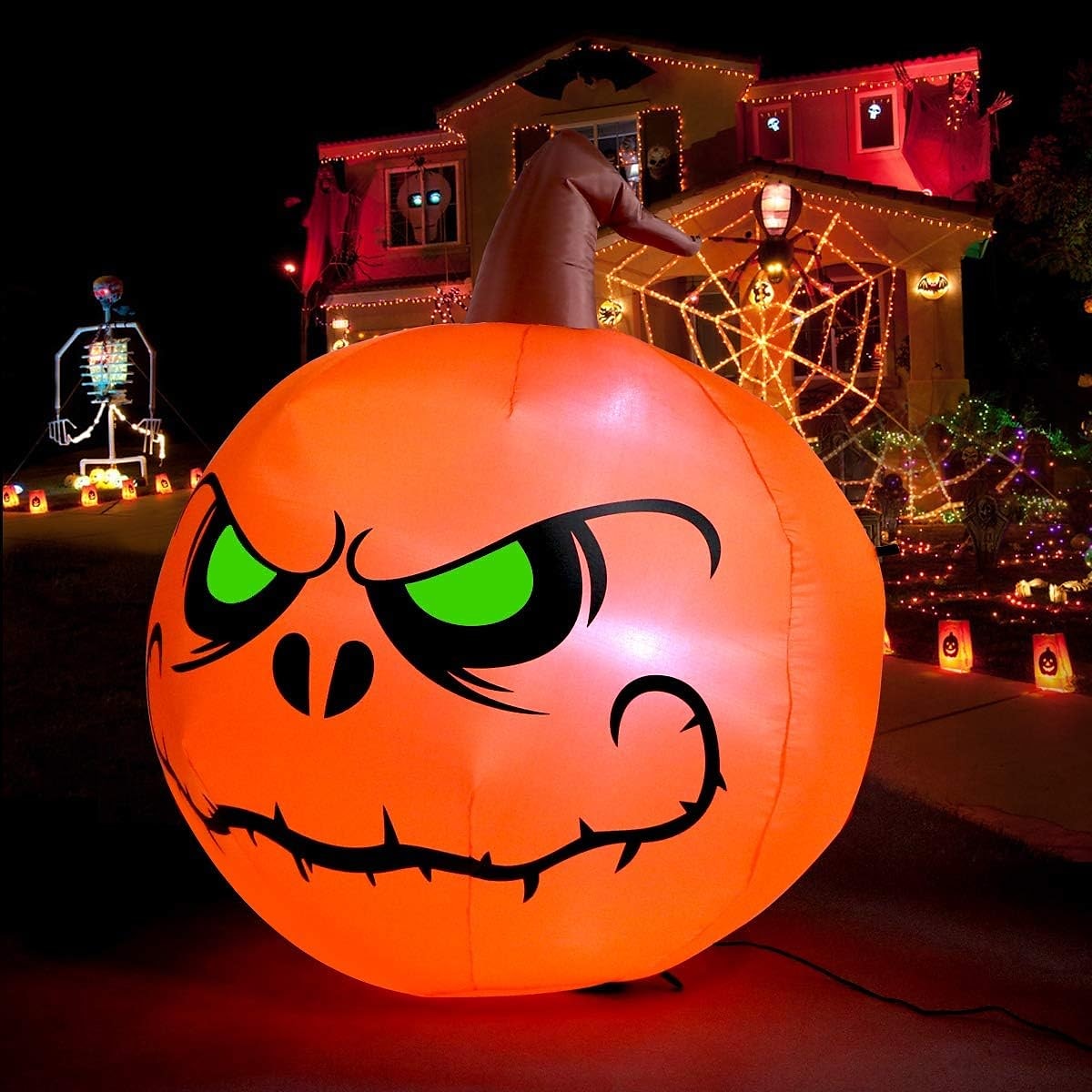 halloween-koristeet puhallettavat noitakurpitsa valo ulkona suuri pelottava noita räjäyttää ulkohalloween-koristeet pihalle puutarha nurmikkojuhlat 2025 - $44.99 –P5