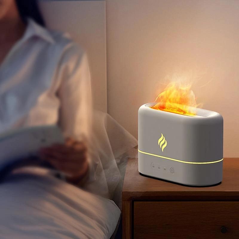 Lampe LED intelligente simulation de flamme humidificateur à ultrasons diffuseur d'aromathérapie 7 couleurs lumière diffuseur USB filtre gratuit diffuseur d'huile essentielle désodorisant pour de 2025 ? $23.99 –P6
