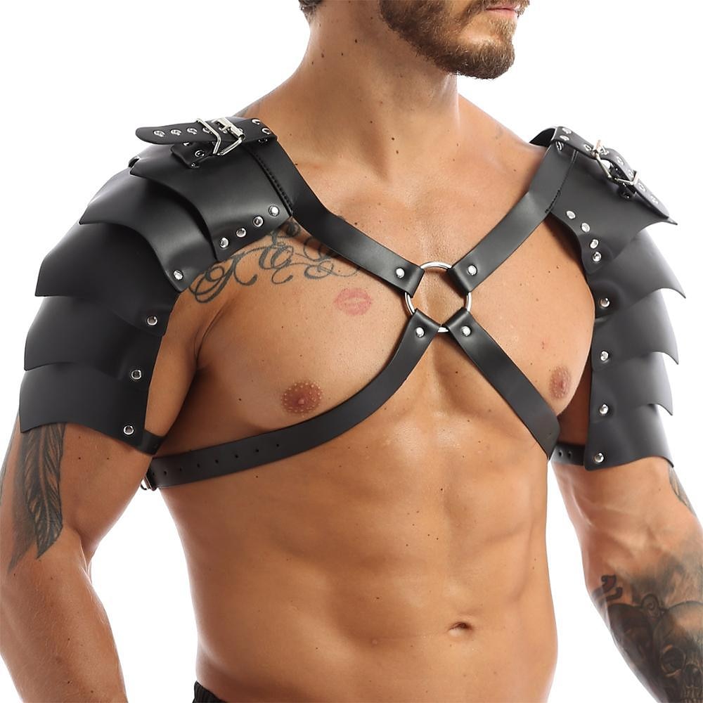 Punk & Gotico Medievale Rinascimento Guerriero Cavaliere Vichingo Costume Per uomo Vichingo Mascherata Performance Palcoscenico Mascherata Adulti Armatura per spalle del 2026 a $27.99 –P1