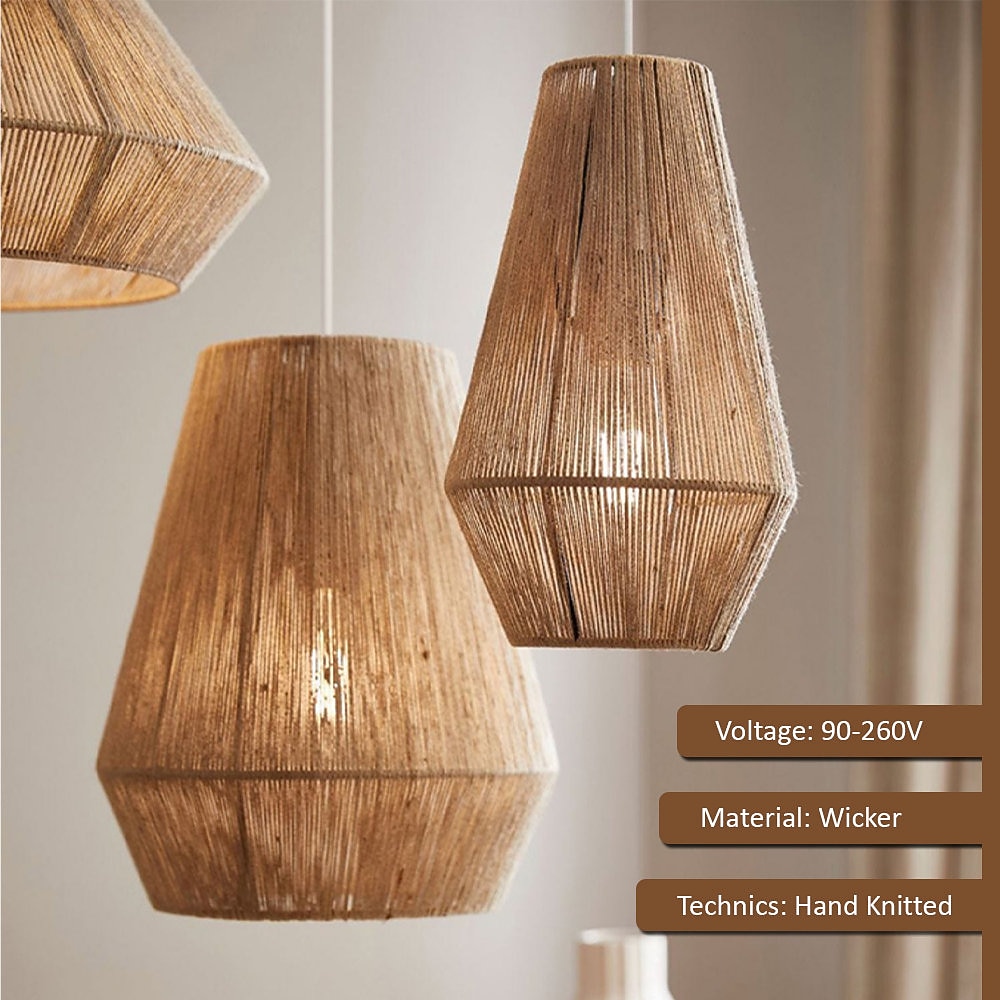Traditionelle Bambus-Pendelleuchte, kreative handgefertigte Pendelleuchte,  30/40/50 cm, Retro-Bambus-Pendelleuchte, gewebte Hngelampe,  Korblampenschirm, Hngeleuchte fr Esstisch, Restaurant, 110240 2026 -  $249.99