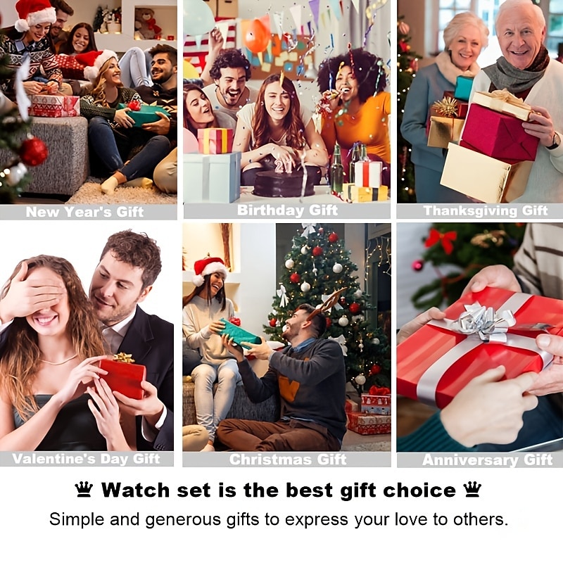 Keller Weber 5Pcs Watches Bracelet Set Luxury Men Quartz Wristwatches Leather Band Fahsion Casual Watch For Men Gift For Boyfriend 2025 - $25.99 –P4