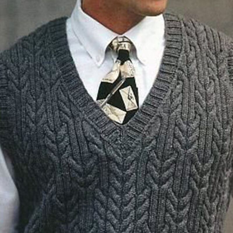 Per uomo Felpa Gilet maglione Maglione Cavi Maglia Lavorato a maglia Tinta unica A V Moda Stile vintage Formale Esterno Abbigliamento Inverno Autunno Nero Vino S M L del 2026 a $30.99 –P6