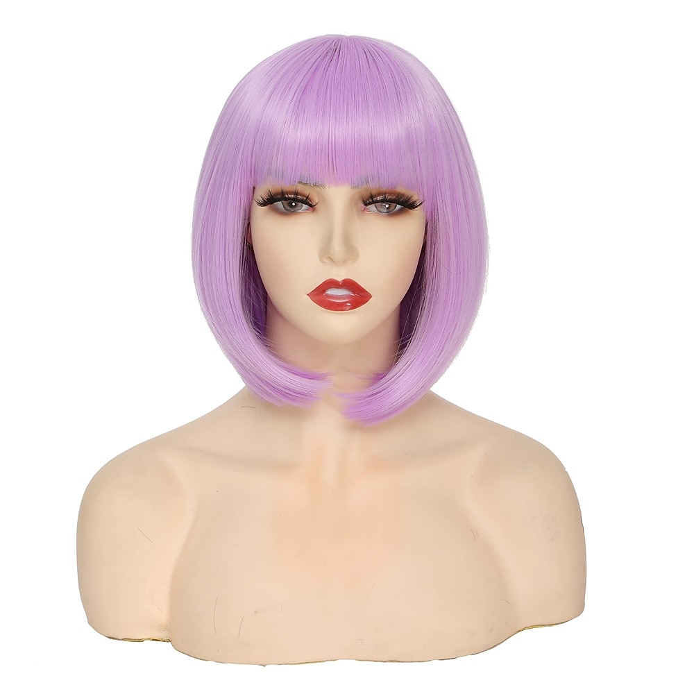 Blonde Bob Wig with Bangs - 12'' Short Blonde Wig for Women Natural Look Color Wigs with Bangs Super Soft and Easy to Wear Straight Bob Wig Synthetic Wig for Daily Halloween 2026 - $22.99 –P19