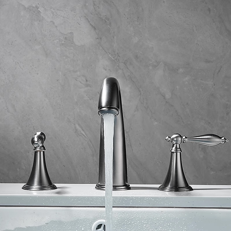 Widespread Bathroom Faucet Sink Mixer Basin Taps, Twin Handle Vessel Tap with Cold and Hot Hose 2025 - $97.99 –P3