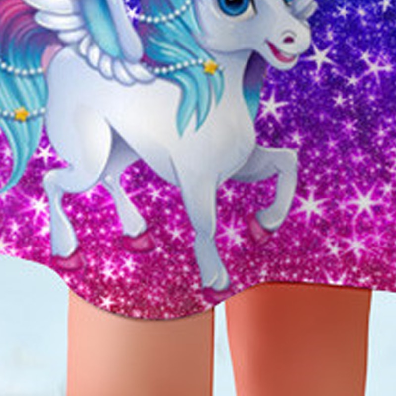 Girls' 3D Graphic Cartoon Unicorn Dress Long Sleeve 3D Print Summer Fall Vacation Sports & Outdoor Daily Cute Casual Beautiful Kids 3-12 Years Casual Dress A Line Dress Above Knee Regular Fit 2025 - $15.99 –P8