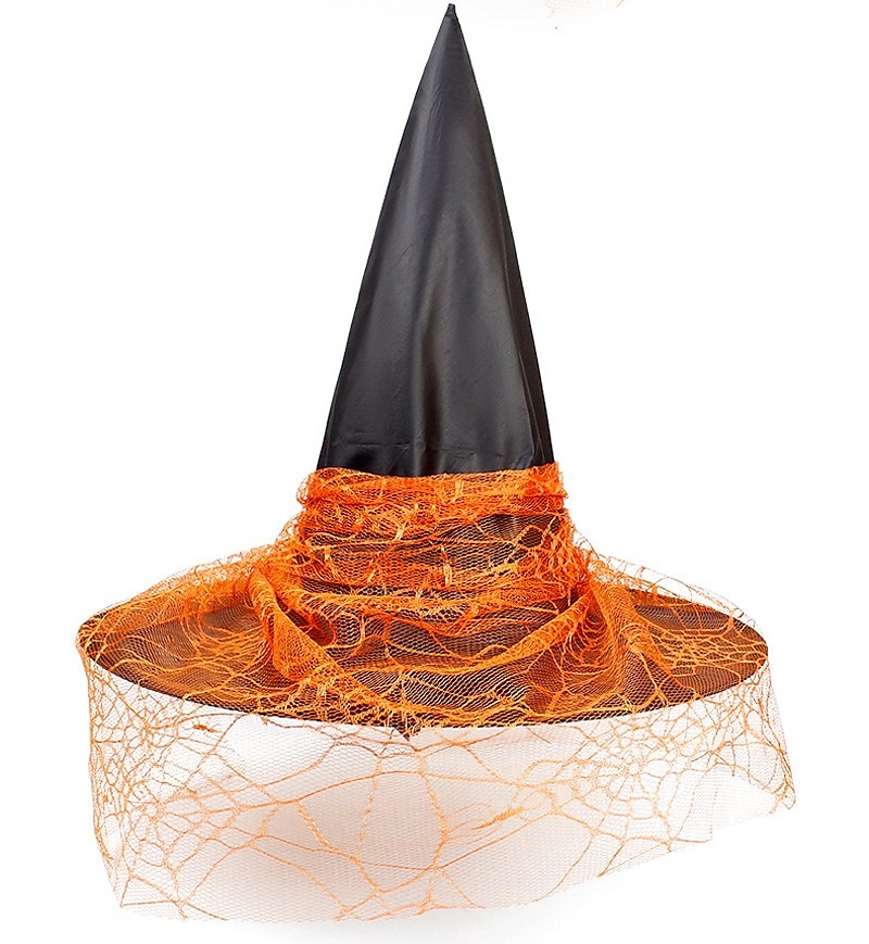 cappello da strega di halloween con velo di ragnatela cappello da festa in costume da donna cappello da mago cappello da mago copricapo di halloween cappello da festa cappello di halloween strega del 2025 a $10.99 –P6