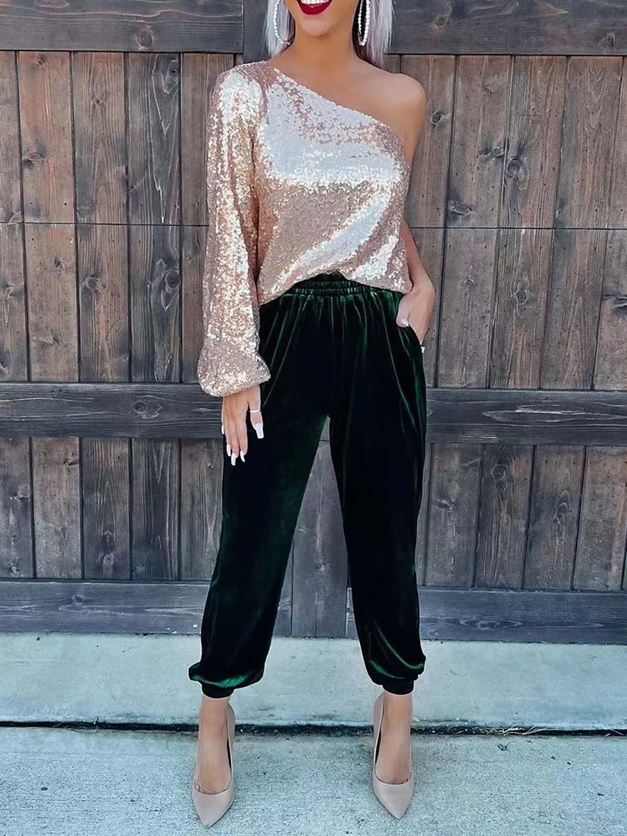Women's Sweatpants Joggers Velvet Pants Trousers Full Length Pocket Micro-elastic High Waist Fashion Streetwear Party Dark Brown Black S M Fall & Winter 2025 - $22.99 –P7