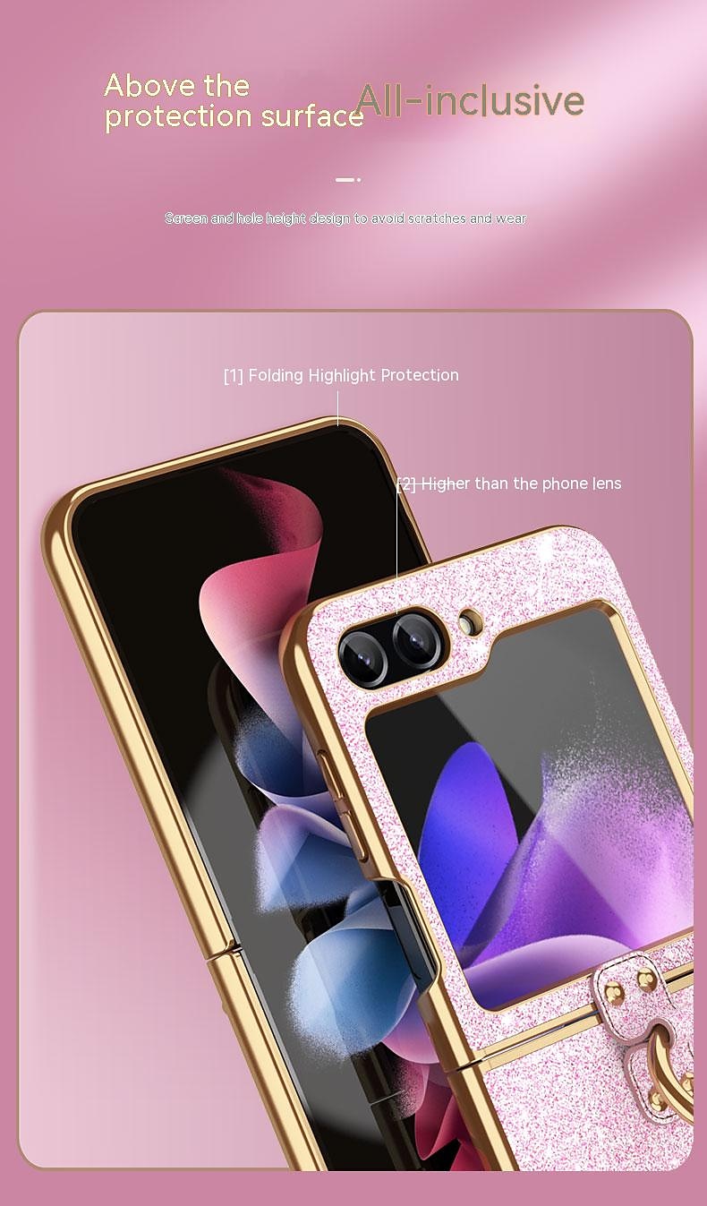 Phone Case For Samsung Galaxy Z Flip 6 Z Flip 5 Z Flip 4 Z Flip 3 Back Cover Portable Bumper Frame Plating sky Glitter Shine TPU PC Metal 2025 - $21.99 –P11