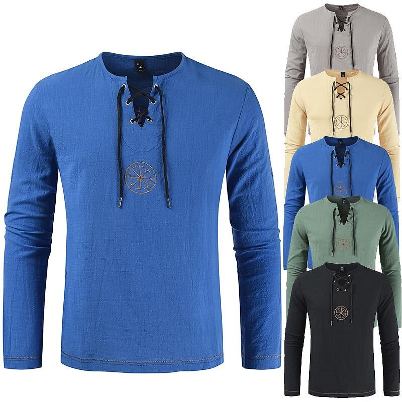 Középkori Reneszánsz 17. század Közepes hossz Blúz / Ing Szerepjáték Jelmezek Vámpírok Kalóz Lovag Viking Zsinór Hímzés Jelmez Férfi Kalóz Fantasy Mindszentek napja Álarcos mulatság Alkalmi / Napi 2026 - $25.99 –P1