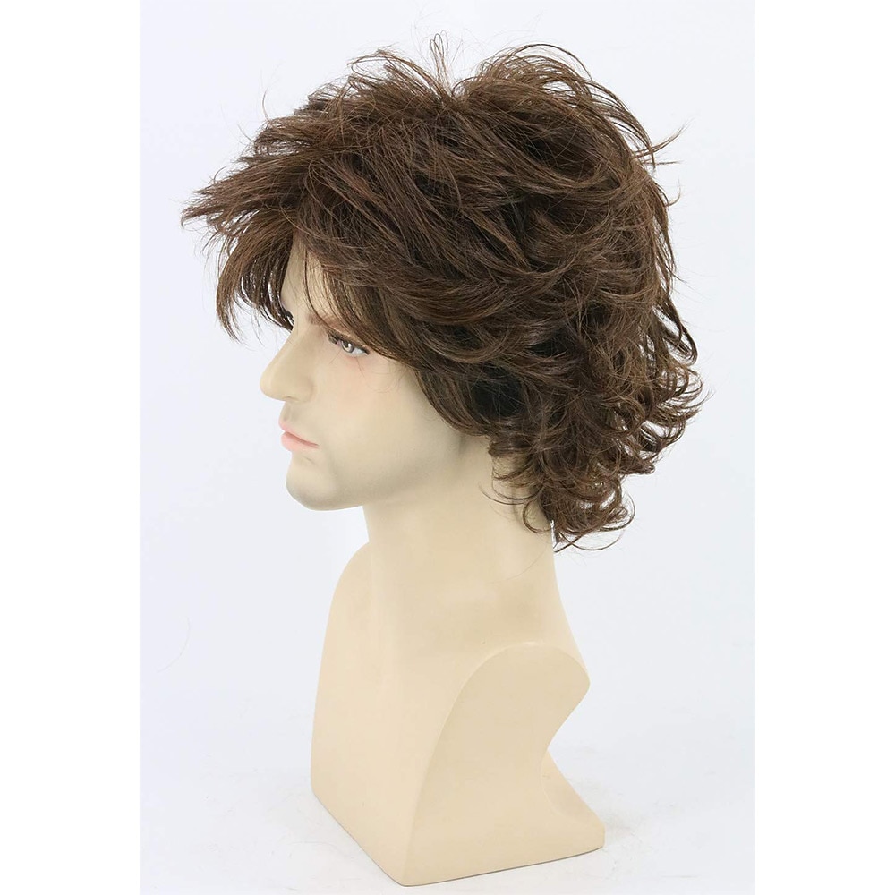 Parrucche Corto Marrone Cosplay per Uomini Parrucca Ondulata Fluffy Stile Stratificato Carnevale Parrucche Costume Parrucche di Halloween del 2025 a $20.99 –P3