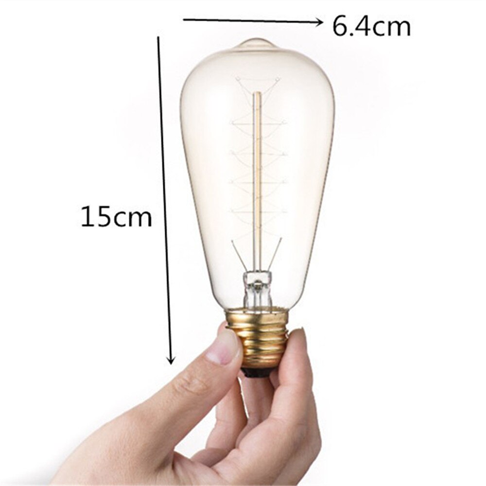 ρετρό λαμπτήρας edison e27 220v 40w λαμπτήρας st64 vintage αμπούλα σπειροειδής λάμπα πυρακτώσεως 2025 - $9.99 –P2