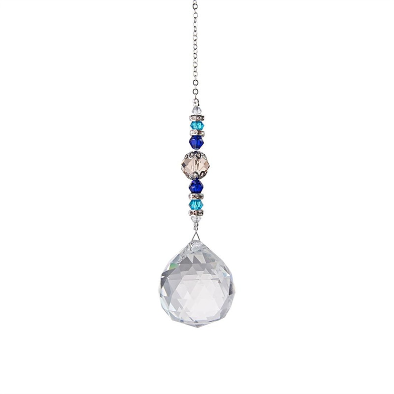 1 peça suncatcher de cristal, bola de prisma de janela, fabricante de arco-íris, pingente pendurado para casa, jardim, quintal, quarto, varanda, pátio, decoração de 2025 por $6.99 –P13