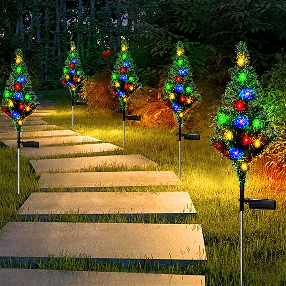 Lumières de sapin de Noël solaires décorations de sapin de Noël en LED artificielles étanches à l’extérieur mini sapins de Noël pré-éclairés à énergie solaire avec lumières pour jardin pelouse chemin de 2025 ? $16.49 –P1