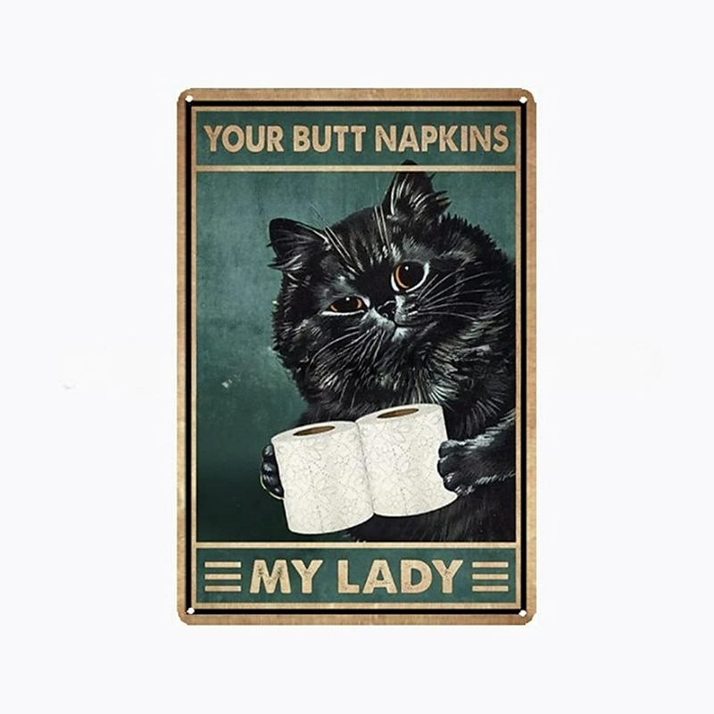 1 pieza de cartel de hojalata de metal retro, cartel de hojalata de gato lindo, carteles de cocina vintage, decoración de pared, pintura colgante de pared para decoración del hogar, arte de pared, cartel de hojalata de metal 20x3 0cm/8''x12'' 2025 - $11.99 –P14