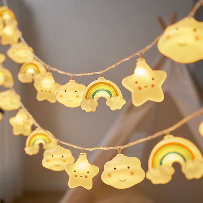 Outdoor Camping String Lights - Cloud - Rainbow - Smiley - 3 Sizes