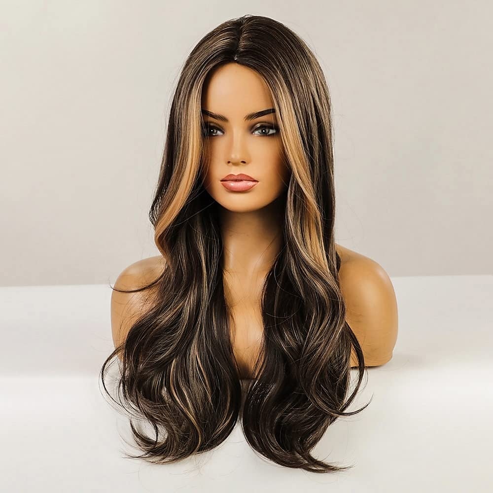 hete roze pruik magenta pruik lang krullend golvend roze pruiken voor vrouwen meisjes middelste deel hittebestendige hight density synthetische pruiken 2025 - $24.99 –P6