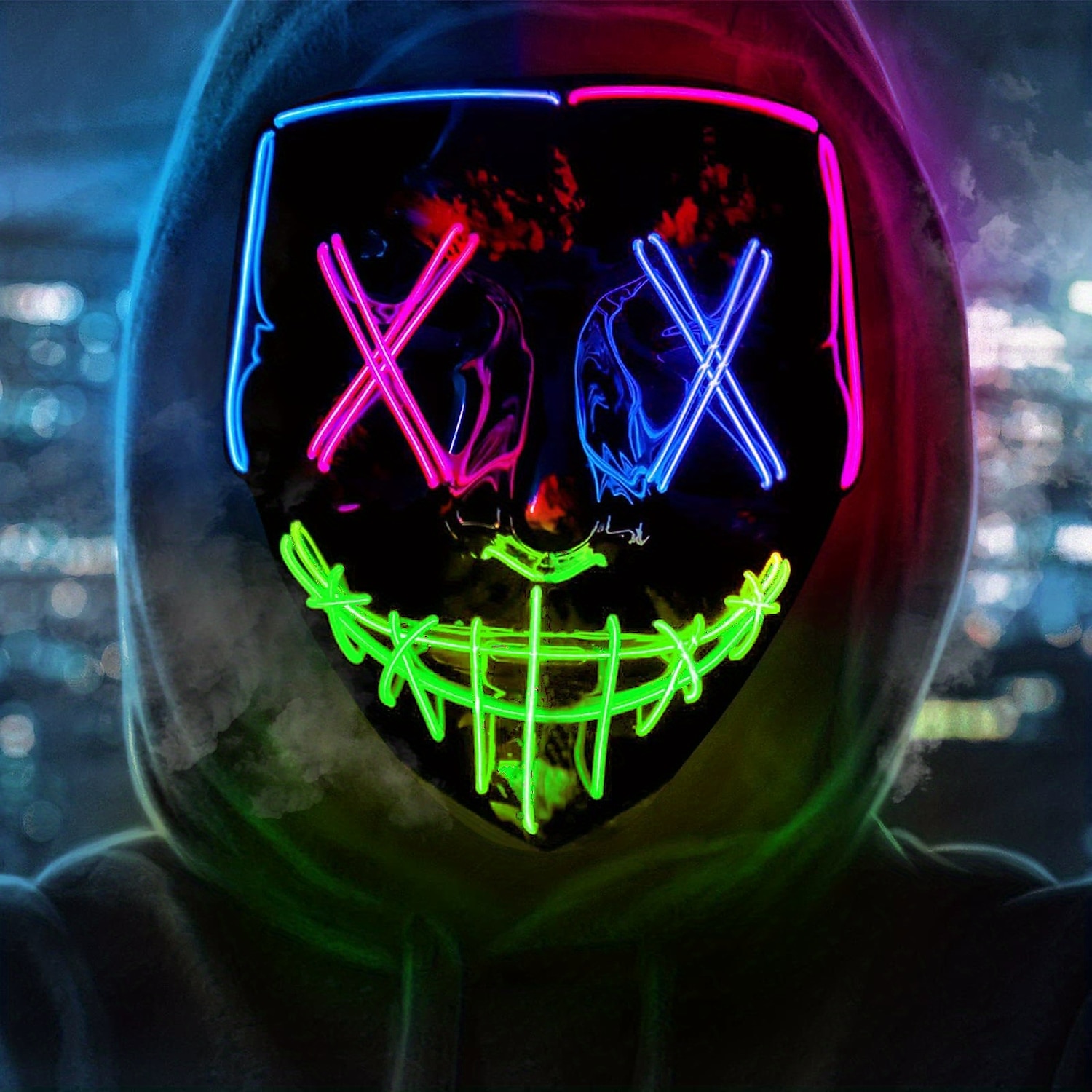 Jolly Clown Halloween Oggetti di scena di Halloween Maschera LED V for Vendetta Maschera di Carnevale Divertente Halloween Adulti Per uomo Per donna Halloween Carnevale martedì grasso Costumi di del 2025 a $35.99 –P3