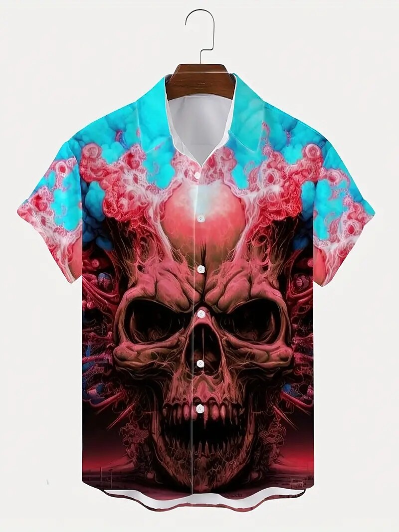 Halloween Skelett Dödskalle Pumpa Hawaiian Shirts Aloha Shirt Mönster Till Herr Vuxna Halloween Karnival Maskerad 3D-utskrift Fest Halloween 2025 - $16.49 –P5