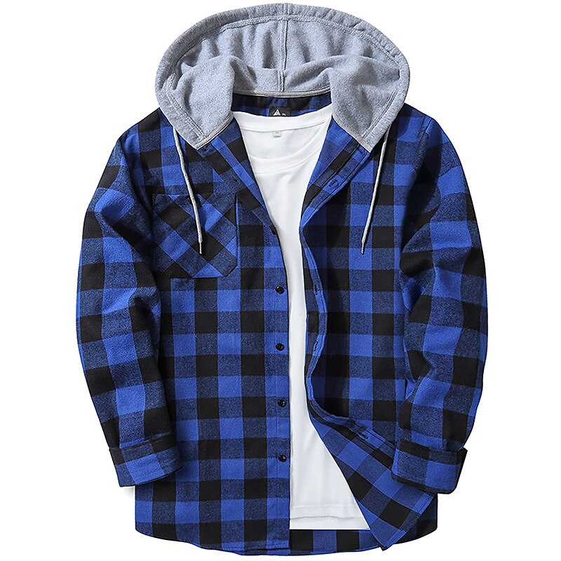 Long sleeve flannel discount hoodie