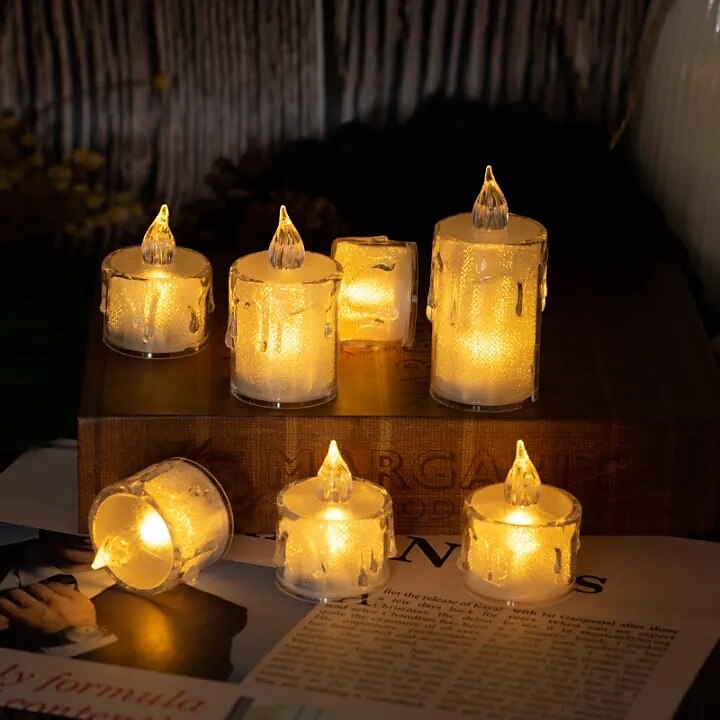 LED Electronic Candle Light Battery Powered Ghost Festival Decoration Night Light for Christmas New Year Wedding Party Home Decoration Lighting 4/12/24pcs for Halloween 2025 - $9.99 –P9