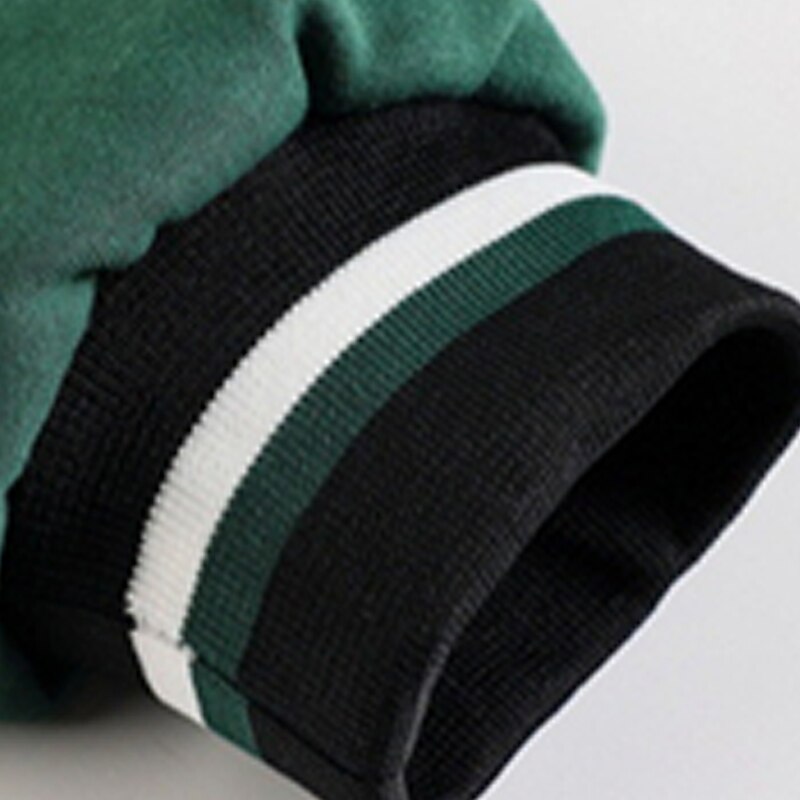 barn pojkar ytterkläder basebolljackor ytterkläder färg block bokstav långärmad fickkappa skolsport mode streetwear grön höst vinter 7-13 år 2025 - $21.99 –P12