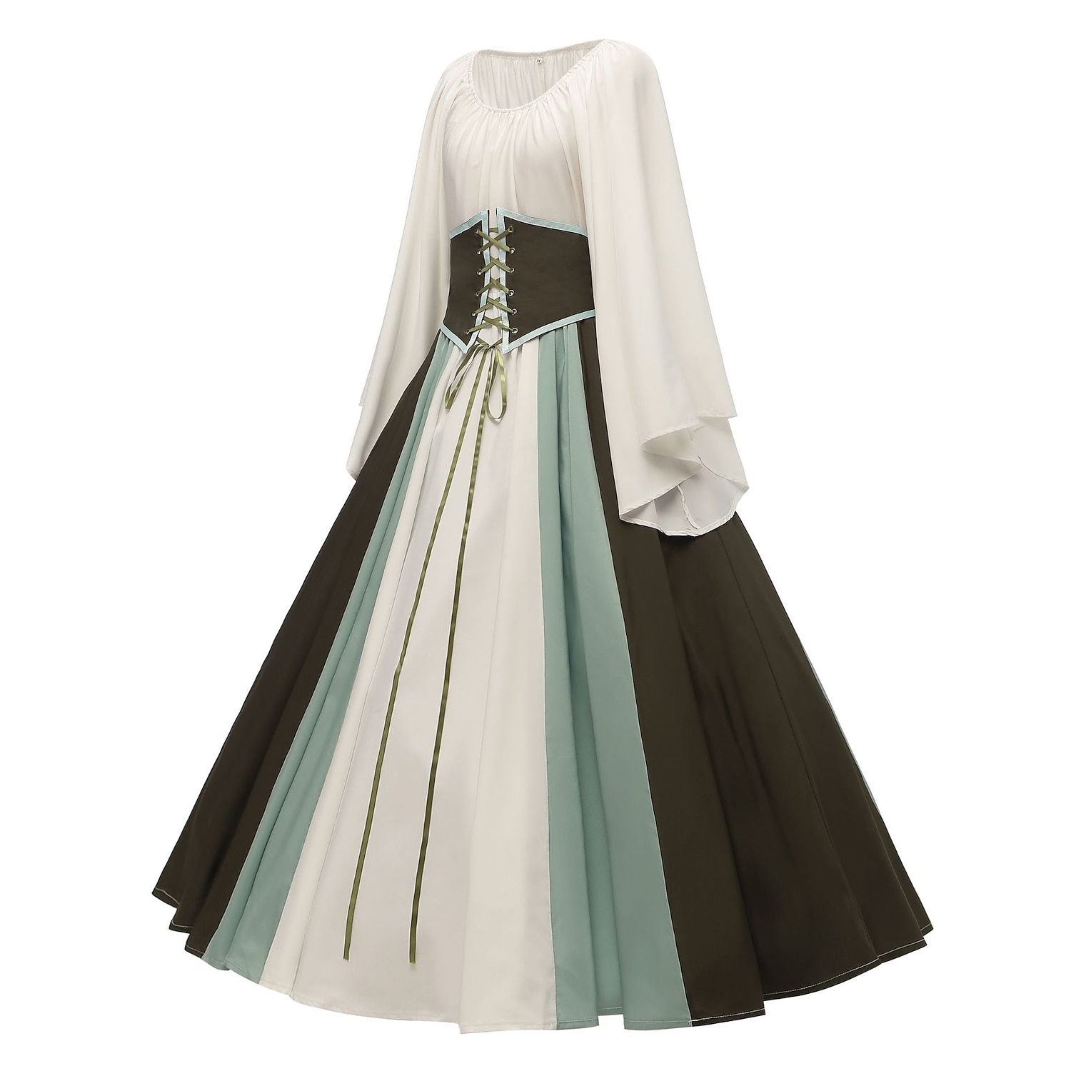 Retro / vintage Keskiaika Renessanssi Mekot Chemise Päälysasu Rouva Viikinki Haltia Väripalikka Naamiaispuku Naisten Kelttiläinen Fantasia Karnevaali Naamiaiset Juhla Rento / arki Aikuisten Leninki 2026 - $55.99 –P3