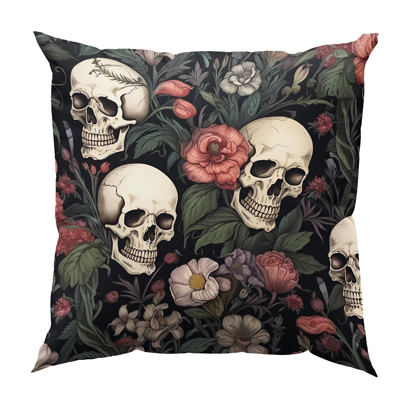 federa per cuscino bifacciale 1 pz. federa per cuscino quadrato decorativo morbido con fiore di scheletro per camera da letto, soggiorno, divano, sedia, decorazioni del 2025 a $9.49 –P14