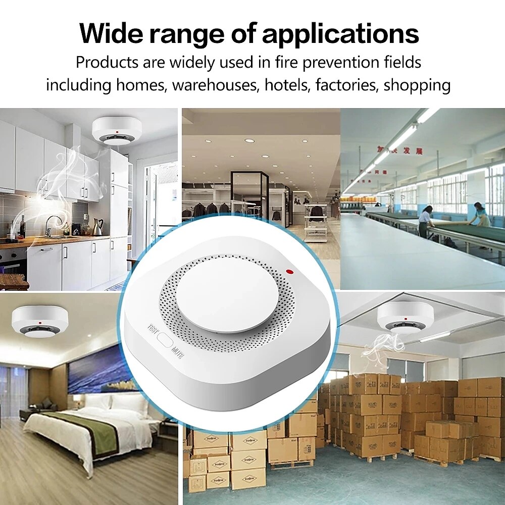 Tuya Smart Life WiFi Function Family Parlor Child Room Home Kitchen Smoke Detector PIR Sound Alarm Sensor Shop Fire Inspection 2025 - $19.99 –P10