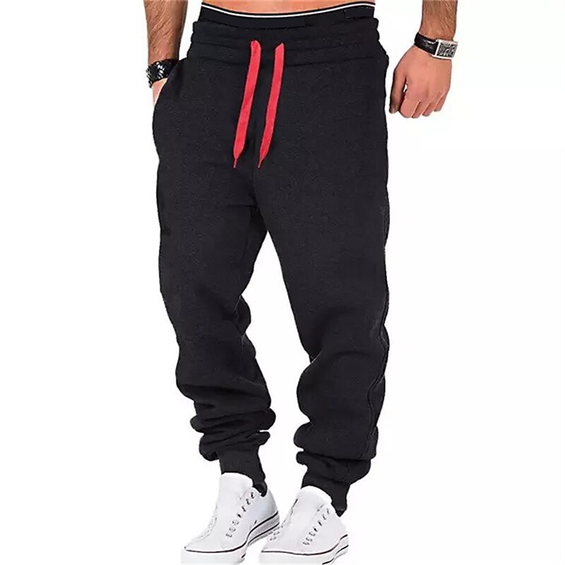 Herren Jogginghose Trainingshose Jogginghose Jogger Hose Hosen Kordelzug Elastische Taille Feste Farbe Komfort Atmungsaktiv Casual Täglich Strassenmode Sport Modisch Schwarz / Weiß Schwarz 2025 - $13.99 –P5