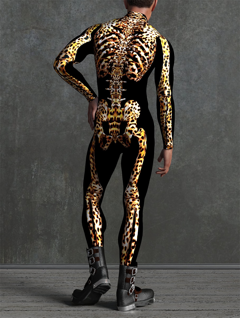 Totenkopf Halloween Cosplay Kostüm Bodysuits Ganzkörper-Catsuit Karnevalskostüm Ganzkörperanzug Einteiler Gruseliges Kostüm Kinder Erwachsene Herren Damen Maskerade Karneval Party Halloween Einfache 2025 - $37.99 –P4