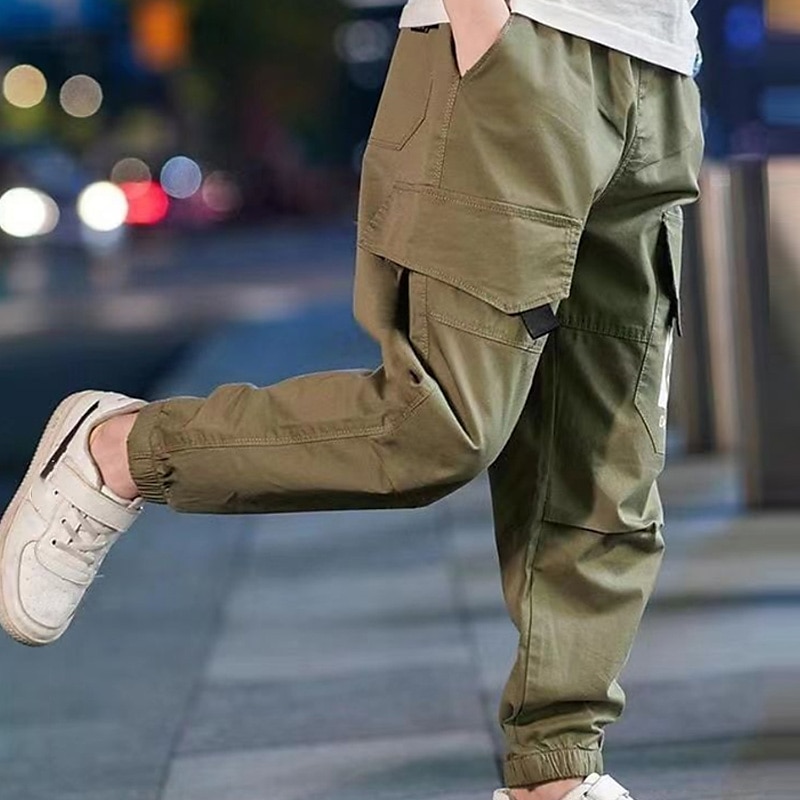Kids Boys Sweatpants Trousers Pocket Cartoon Letter Breathable Comfort Pants Training Sports Daily Basic Black Avatar Overalls Black Small Label Overalls Army Green Small Label Overalls Mid Waist 2025 - $17.49 –P8
