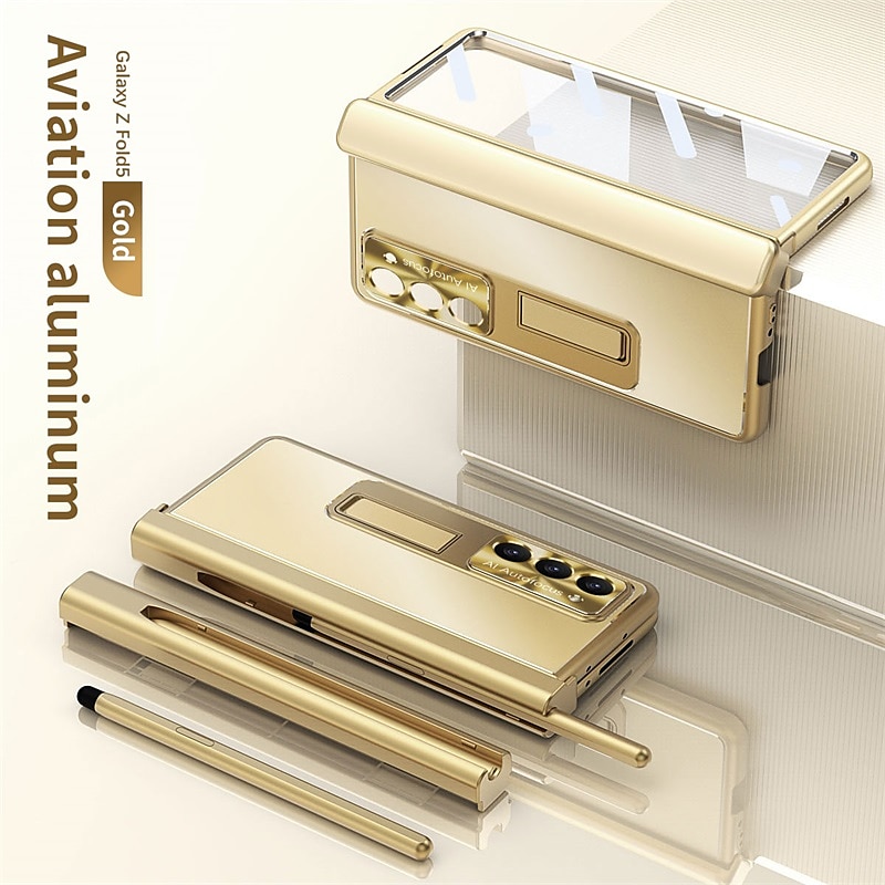 Phone Case For Samsung Galaxy Z Fold 7 Z Fold 6 Z Fold 5 Z Fold 4 Z Fold 3 Back Cover with Stand Holder with Screen Protector Pencil Holder Aluminum Alloy 2025 - $58.99 –P14