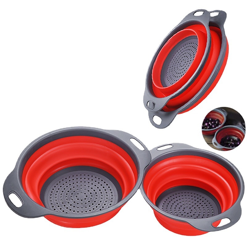 2pcs, panier de vidange pliable en silicone pour le camping et la cuisine en plein air - panier de lavage portable pour fruits et légumes - design réutilisable et créatif de 2025 ? $13.99 –P10