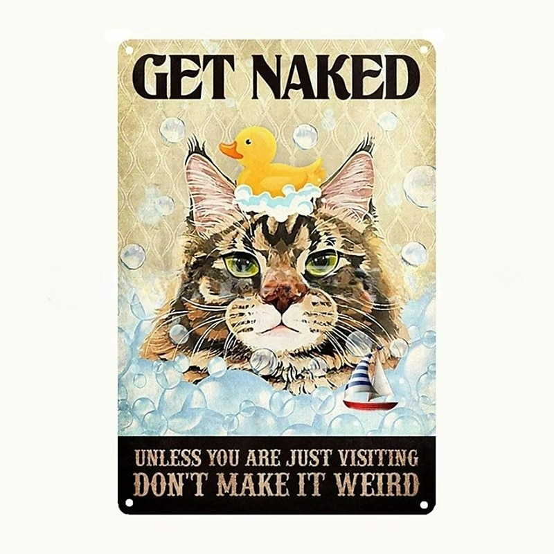 1pc Retro Metal Tin Sign Cute Cat Tin Sign Vintage Kitchen Signs Wall Decor, Painting Wall Hanging for Home Decor Wall Art Metal Tin Sign 20x30cm/8''x12'' 2025 - $10.99 –P13