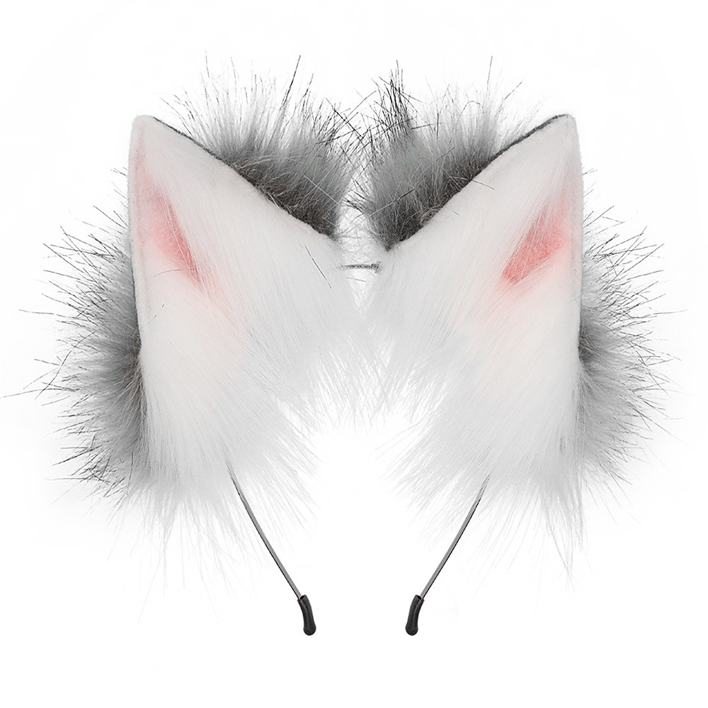 handgemaakte simulatie dier oor haar hoepel pluche verkleden als wolf oor hoofdband cosplay als eenzame wolf haaraccessoire 2026 - $21.99 –P5