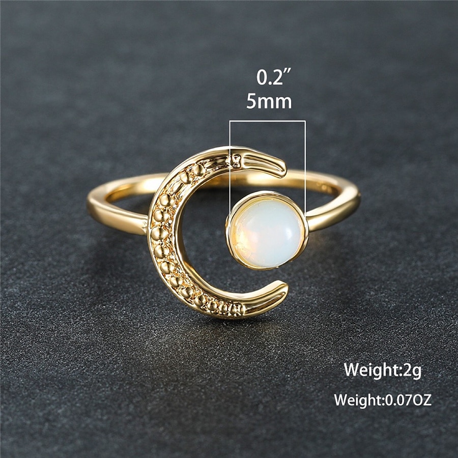 1 anillo de apertura ajustable para mujer de aleación retro moon daily. 2025 - $8.49 –P7