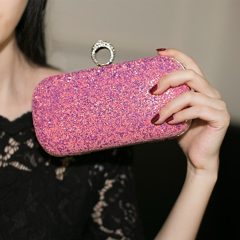 Women's Clutch Evening Bag Wristlet Clutch Bags PU Leather Party Bridal Shower Holiday Rhinestone Large Capacity Lightweight Durable Solid Color Small white Small black Small blue 2025 - $26.99 –P19